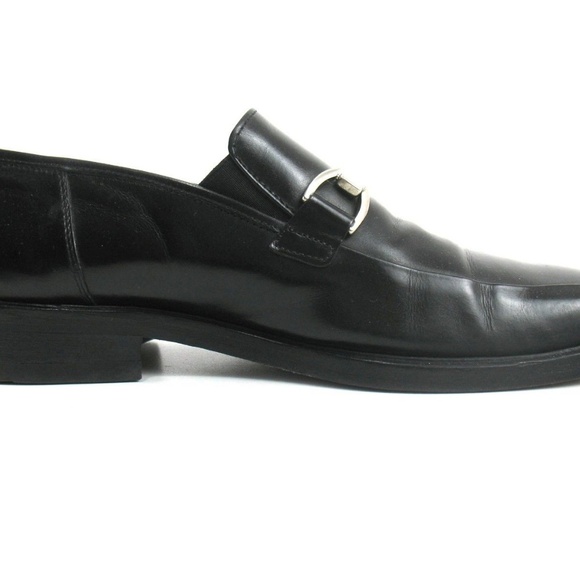 Johnston & Murphy Black Loafers with Silver Buckle size 9 - Picture 2 of 8